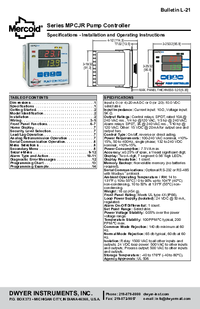 Thumbnail of document Manual - MPCJR Pump Controller